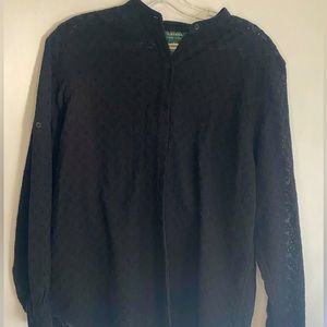 Ralph Lauren black lace shirt Size Large
